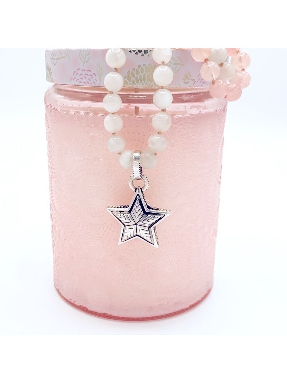 New 36in moonstone necklace with 925 star pendant
